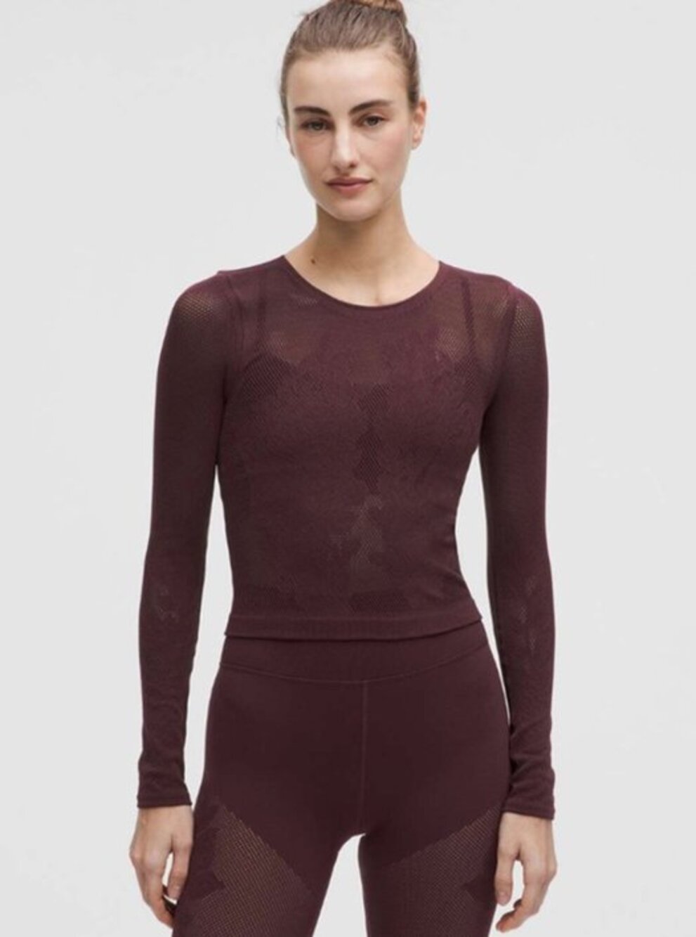 LULULEMON REVEALKNIT FLORAL LONG SLEEVE GOODNIGHT PLUM SIZE XL